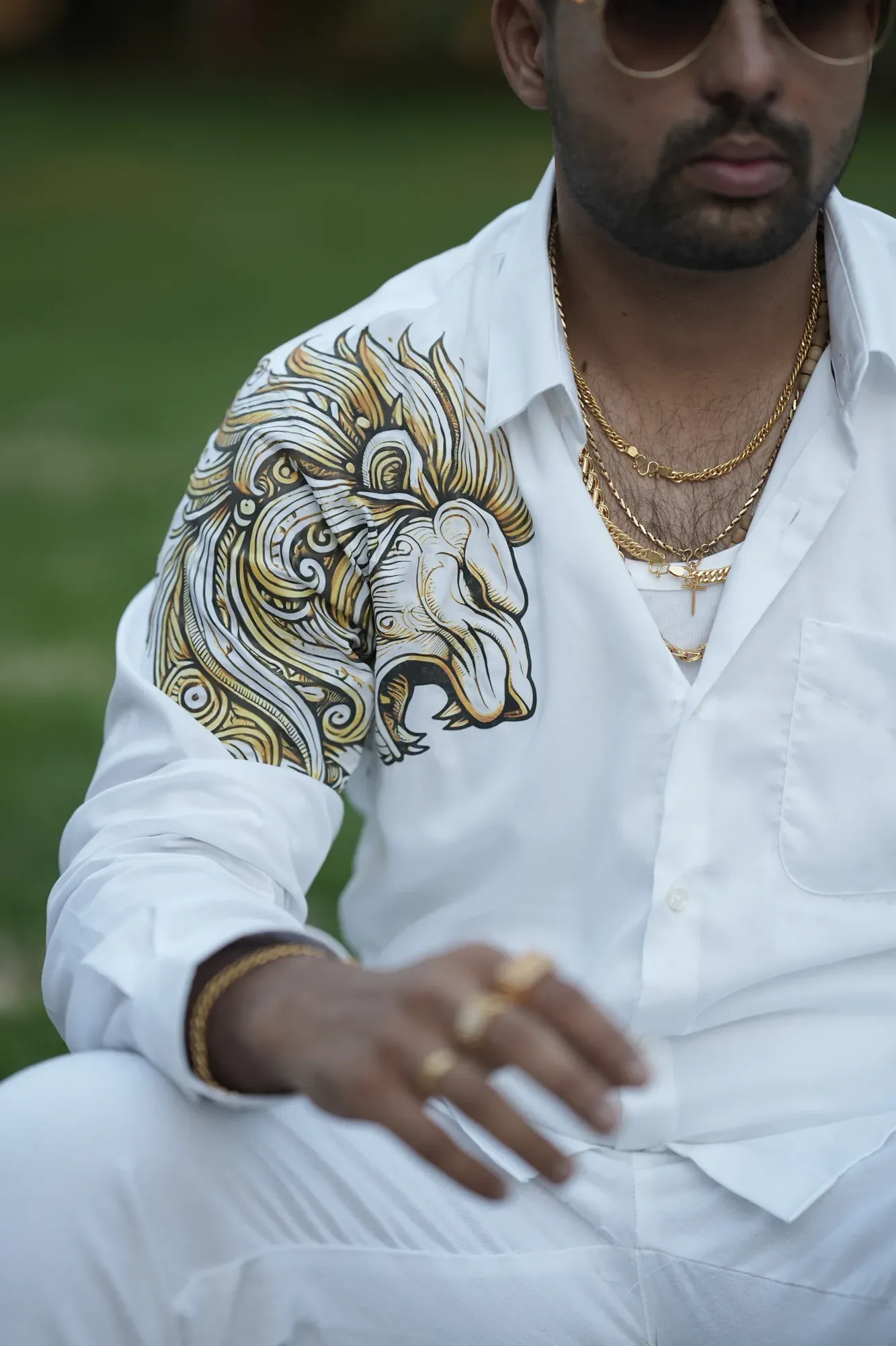 Custom shirt embroidery and print detail