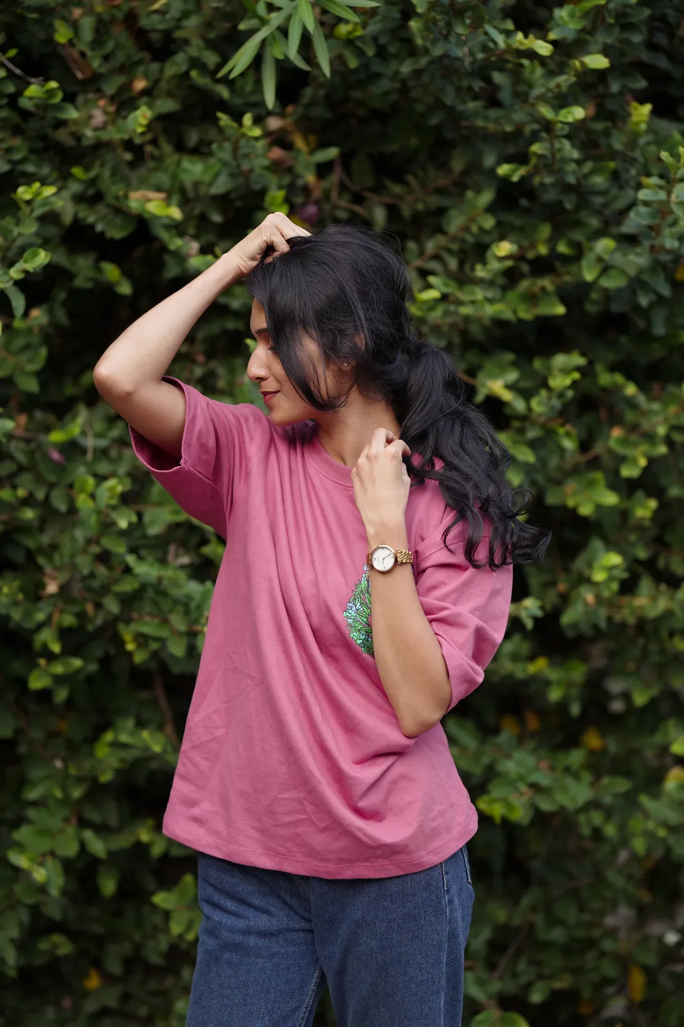 Custom pink t-shirt with print